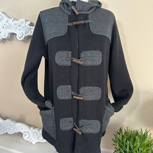 Patagonia Better Sweater Icelandic Gray and Black Fleece Jacket women’s size L